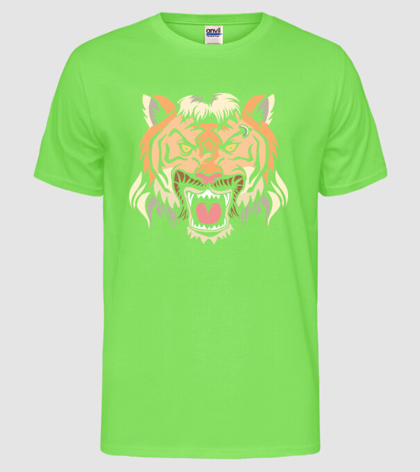 Tiger King Tigru model verde neon pe tricou