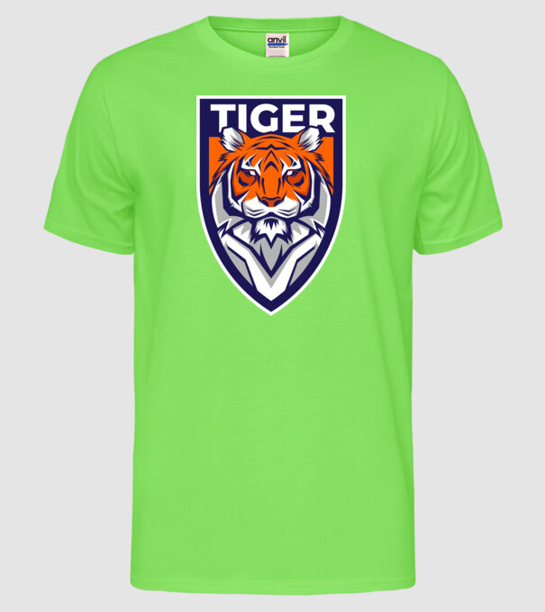 Stemă Tigru model verde neon pe tricou