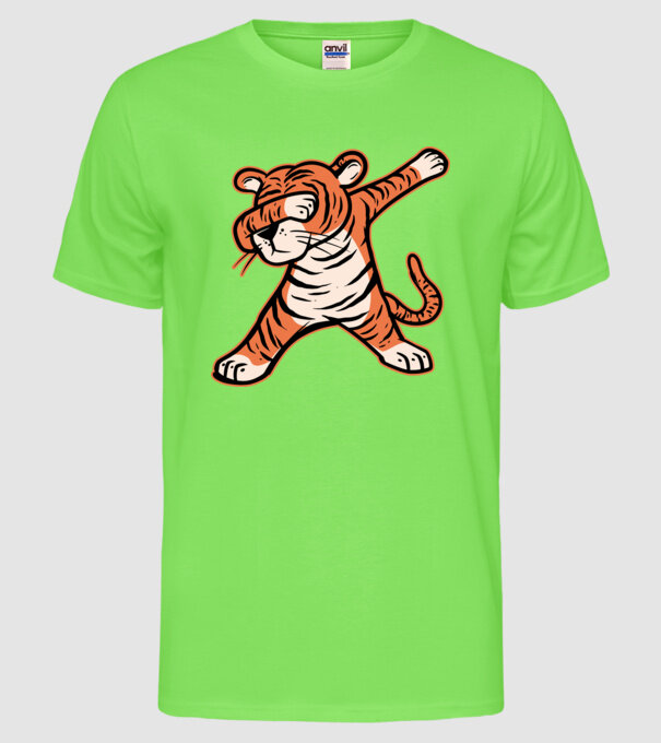 Tigru DAB model verde neon pe tricou