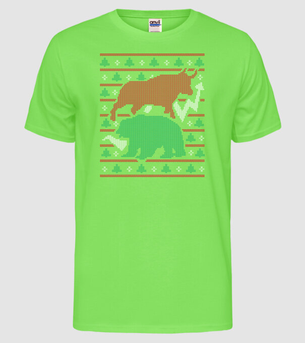 Pulover urât Bursa de valori model verde neon pe tricou
