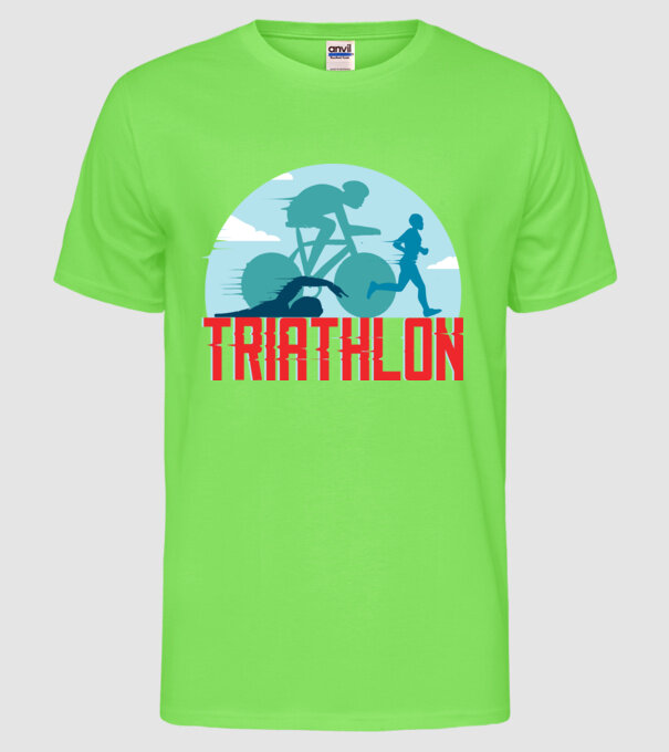 Triatlon Sport model verde neon pe tricou