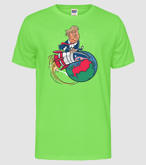 Trump bombă model verde neon pe tricou