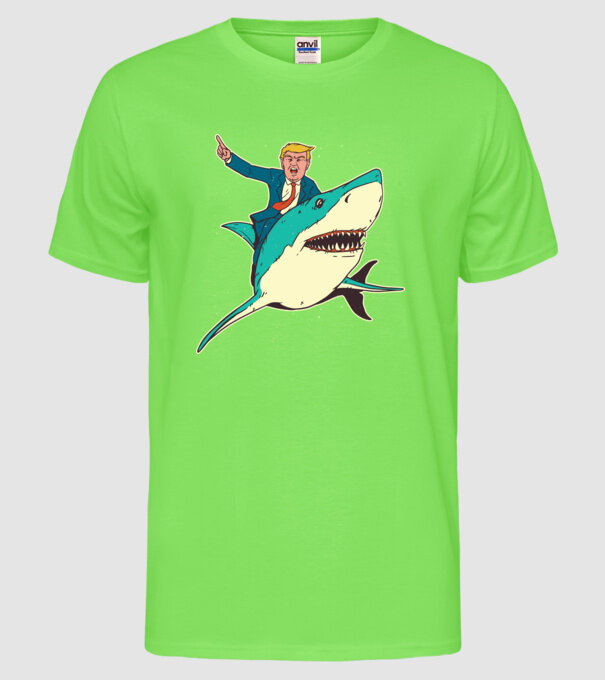 Trump Rechin model verde neon pe tricou