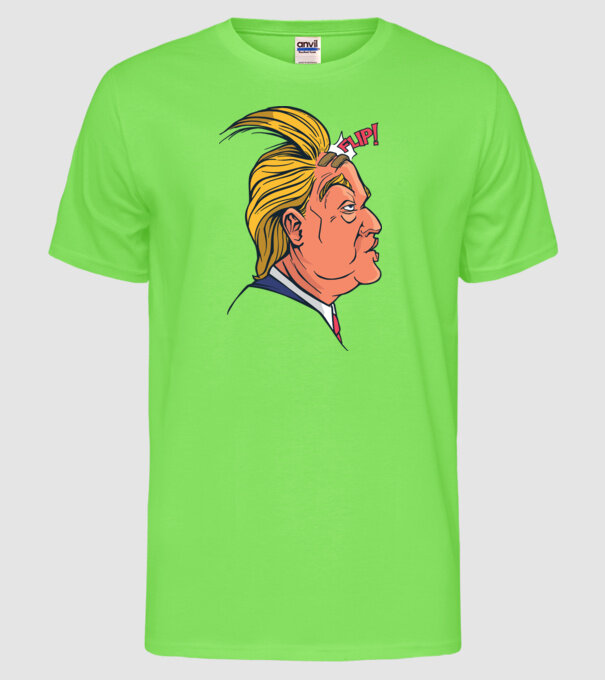 Trump Păr model verde neon pe tricou
