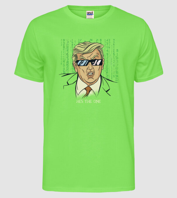 Trump Mátrix model verde neon pe tricou