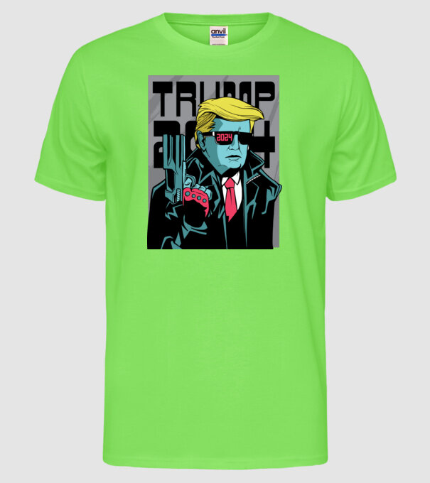 Trump Terminator 2024 model verde neon pe tricou