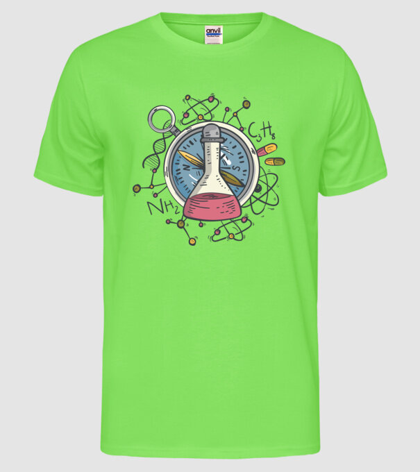 Științific - Chimie model verde neon pe tricou
