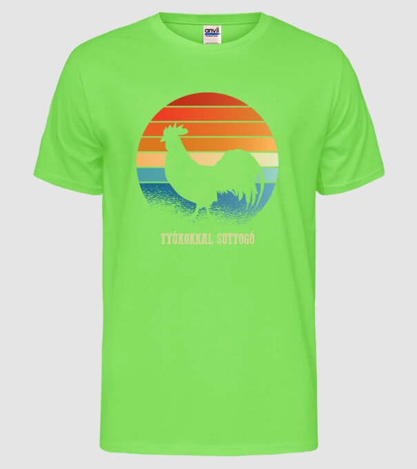 șoptind cu găinile model verde neon pe tricou