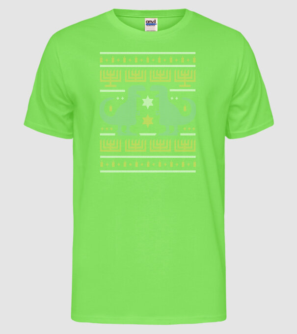 Dinozaur Pulover urât model verde neon pe tricou