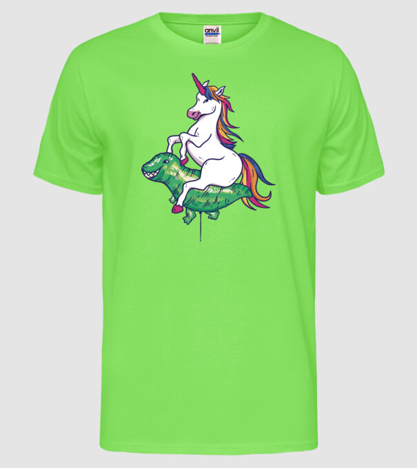Balon cu Unicorn model verde neon pe tricou