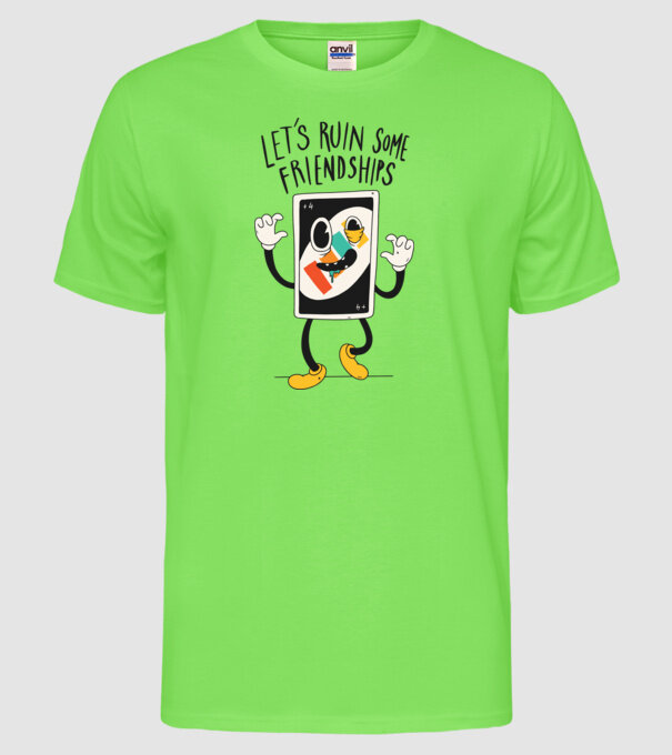 UNO +4 Cărți model verde neon pe tricou