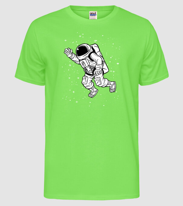 Astronaut model verde neon pe tricou