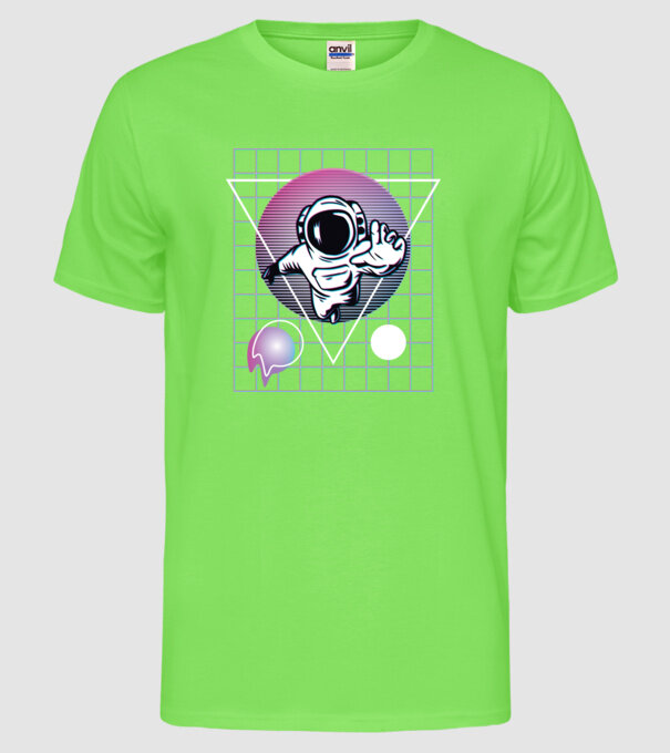 Astronaut Abstract model verde neon pe tricou