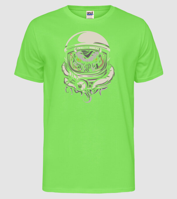 Cthulhu Astronaut model verde neon pe tricou