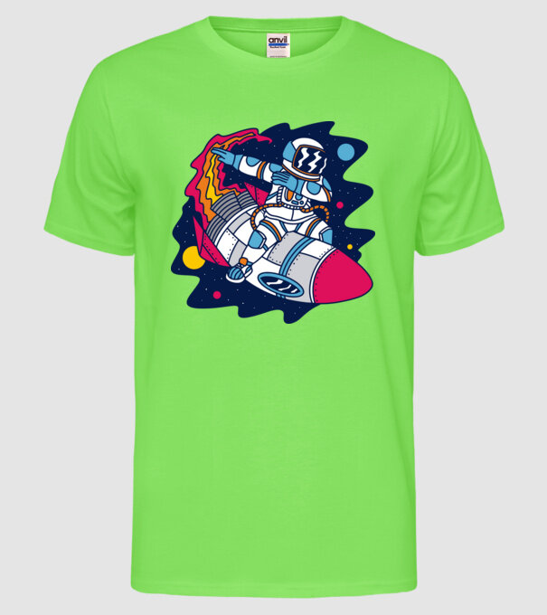 Astronaut DAB model verde neon pe tricou