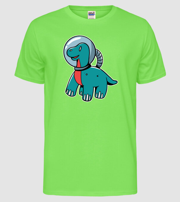 Dinozaur Astronaut model verde neon pe tricou