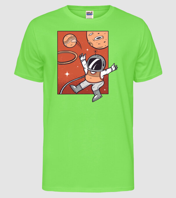Astronaut Baschetbalist model verde neon pe tricou