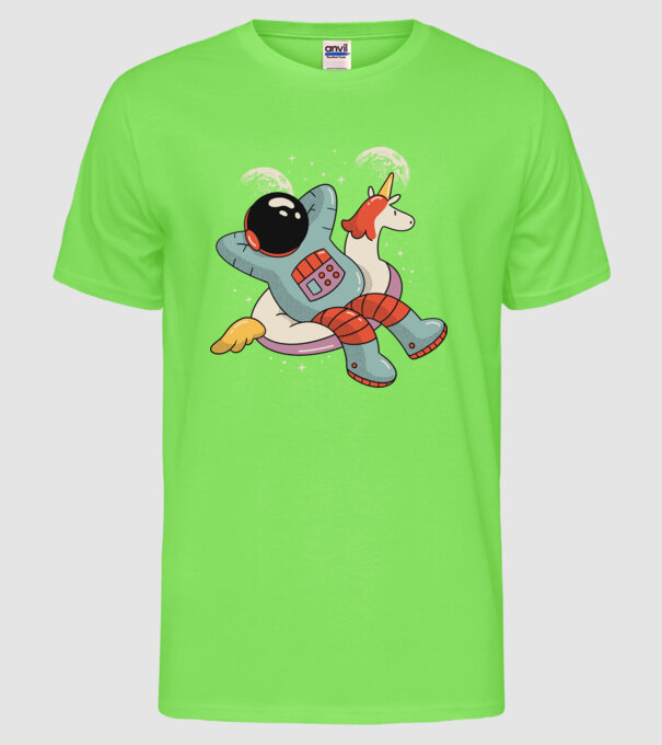 Odihnă Astronaut model verde neon pe tricou
