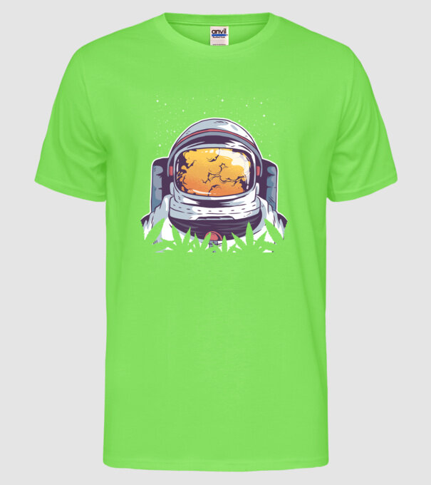 Astronaut Smoker model verde neon pe tricou