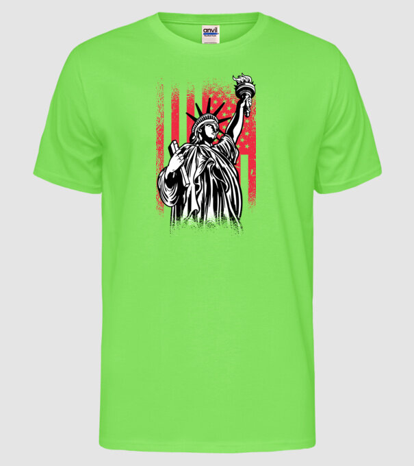 SUA Statuia Libertății model verde neon pe tricou