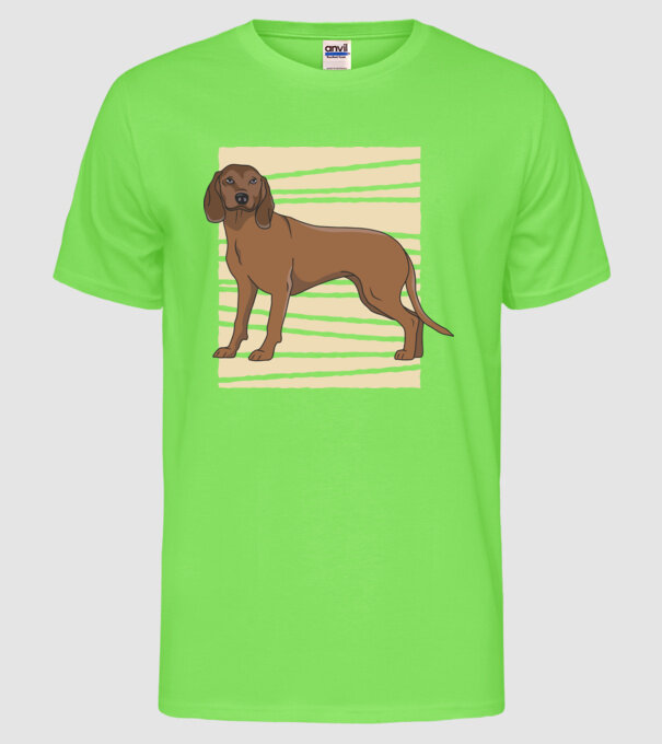 Câine de vânătoare model verde neon pe tricou