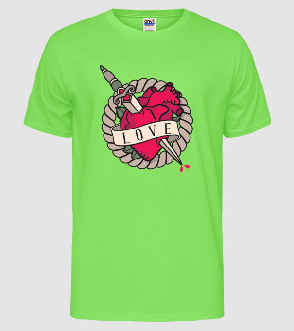 Fire and Ice model verde neon pe tricou