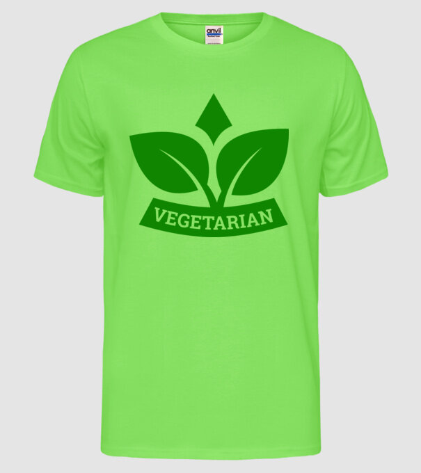 Vegetarian badge 1 model verde neon pe tricou
