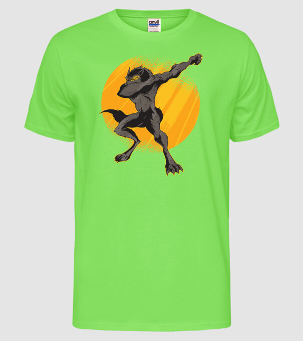 Vârcolac DAB model verde neon pe tricou