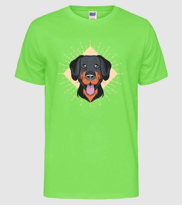 Cap Câine amuzant model verde neon pe tricou