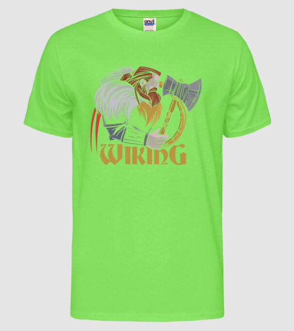 Viking model verde neon pe tricou