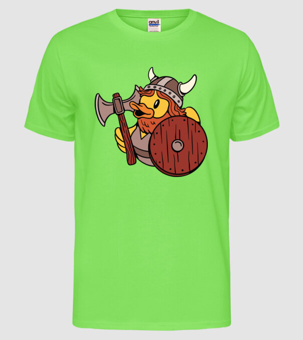 Rățușcă de cauciuc Viking model verde neon pe tricou
