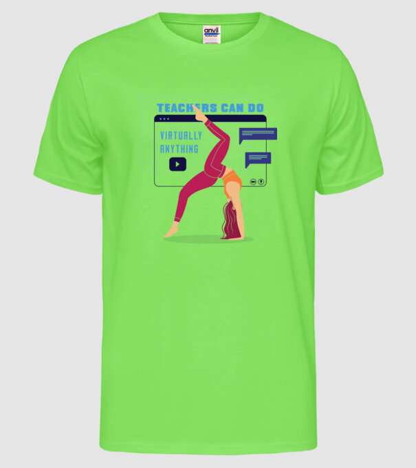 Fitness virtual model verde neon pe tricou