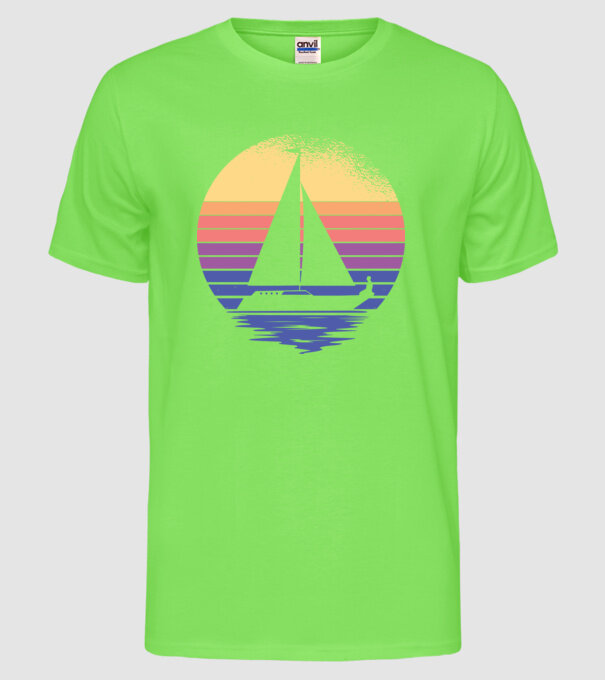 Navigație model verde neon pe tricou