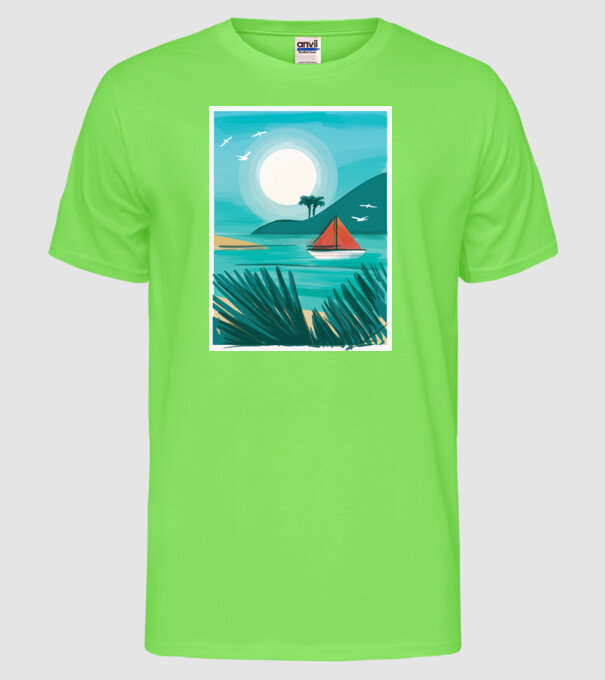 Navigație Pictură model verde neon pe tricou