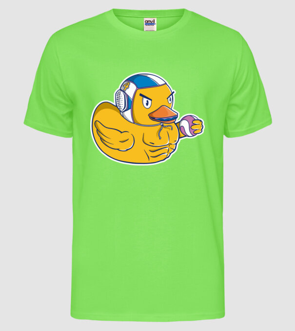 Rață polo pe apă model verde neon pe tricou