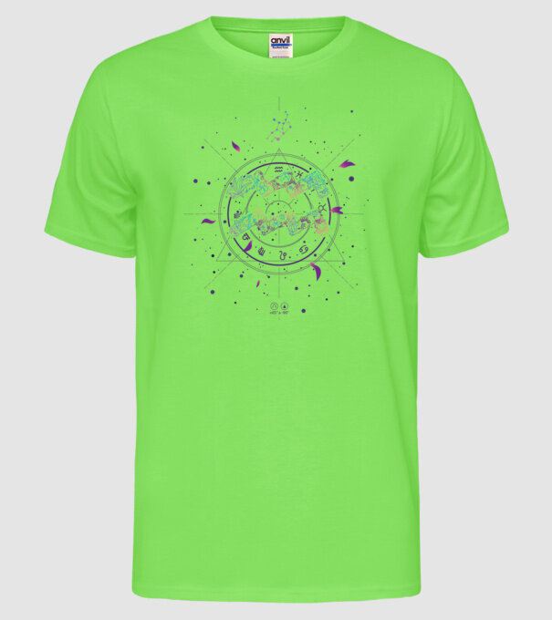 Aquarius Zodiac model verde neon pe tricou