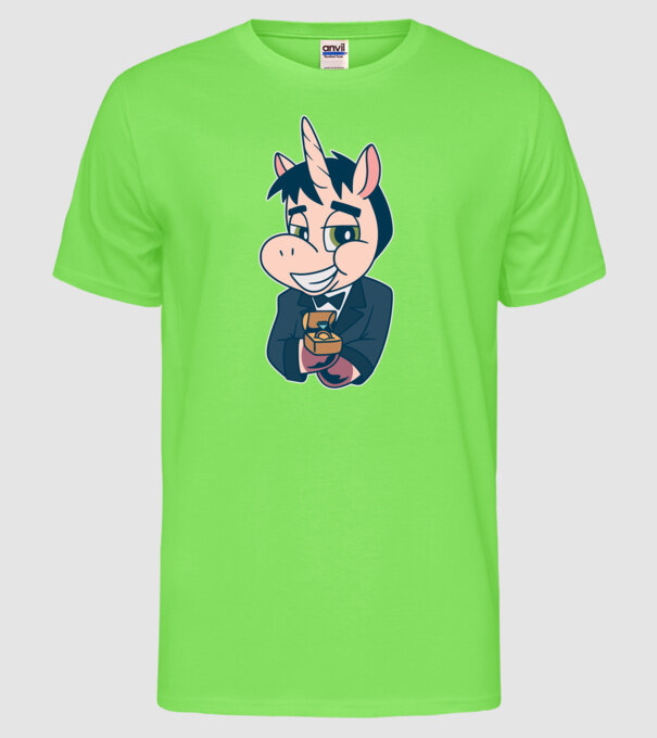 Mire unicorn model verde neon pe tricou