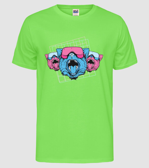 Pisicuțe VR model verde neon pe tricou
