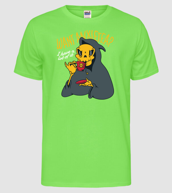 Want Anxietea? model verde neon pe tricou