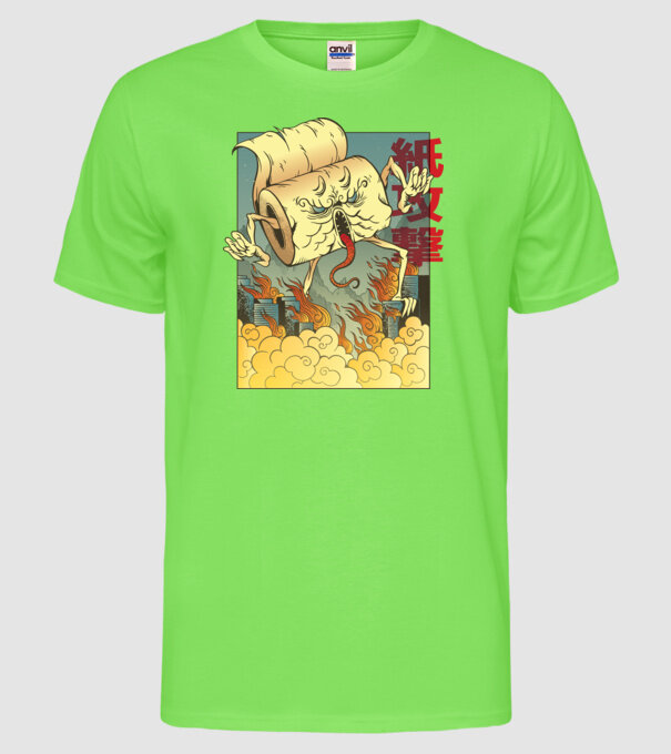 Monstru hârtie igienică model verde neon pe tricou