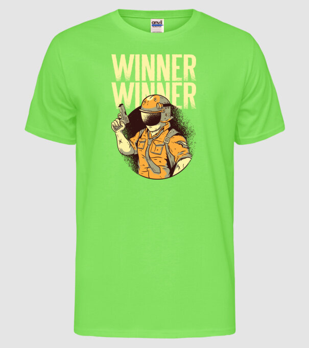 Winner Winner Chicken Dinner PUBG tricou model verde neon pe tricou