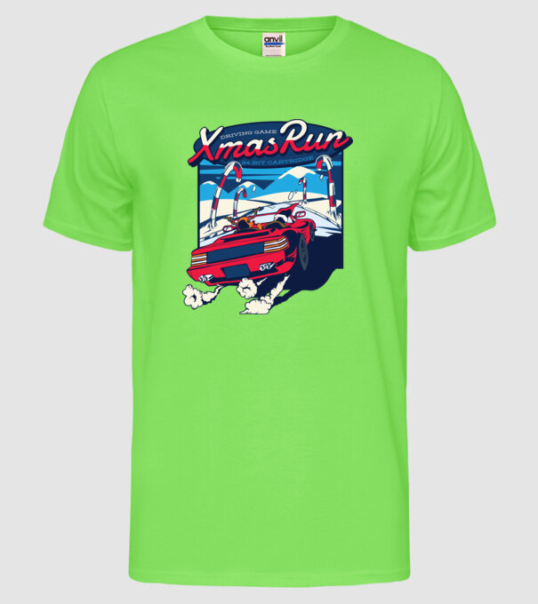 Xmas Outrun Retro Jucărie Crăciun model verde neon pe tricou