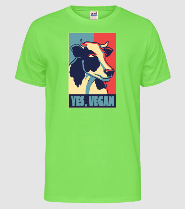 Yes, Vegan model verde neon pe tricou