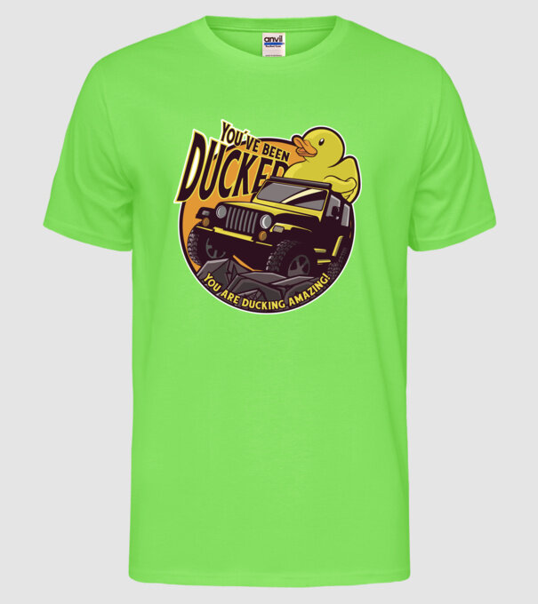 'You''ve been ducked - Off road SUV' model verde neon pe tricou