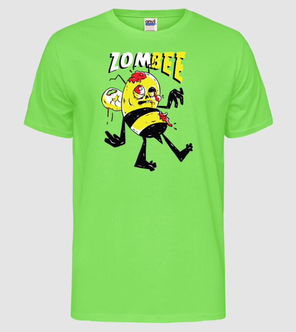 Zombee Albină Zombie model verde neon pe tricou