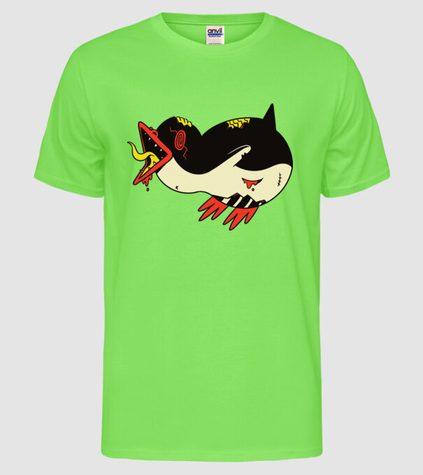 Pinguin Zombie model verde neon pe tricou