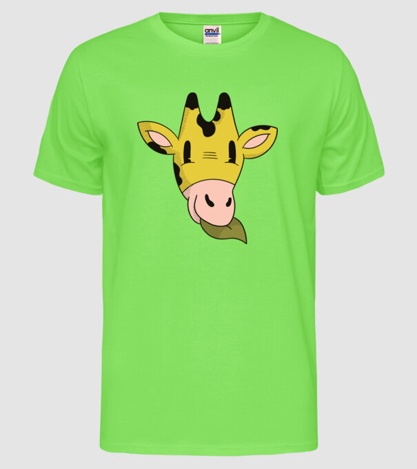 Cap Girafă model verde neon pe tricou