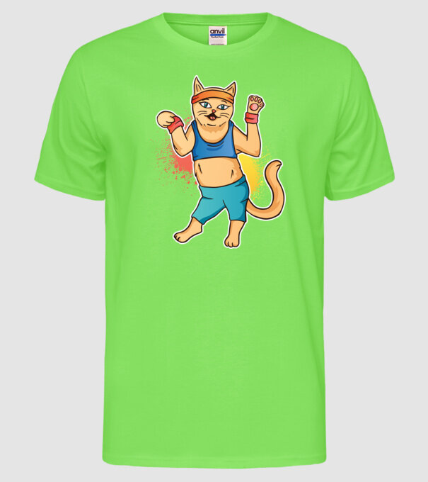 Zumba Pisică antrenament model verde neon pe tricou