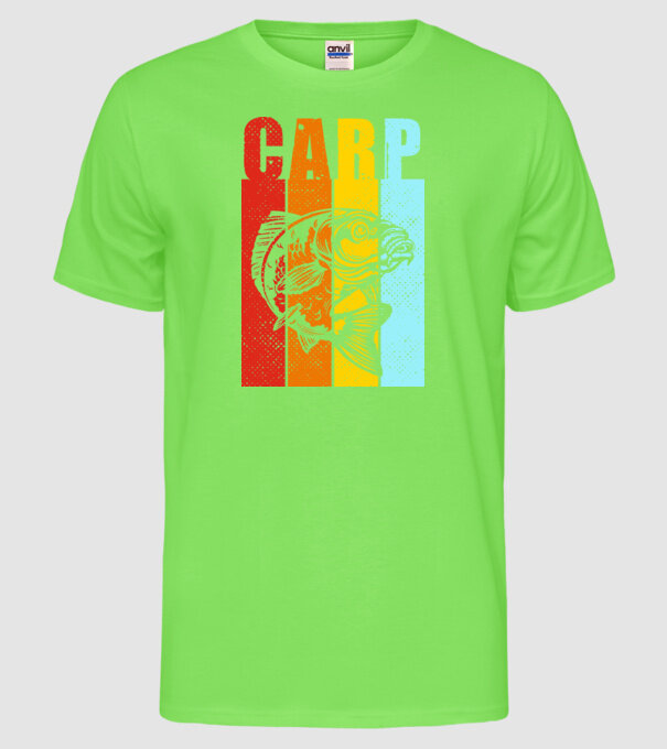 Carp Pescuit model verde neon pe tricou