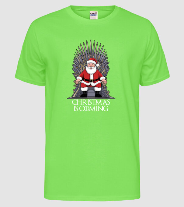 Christmas is Coming Negru model verde neon pe tricou